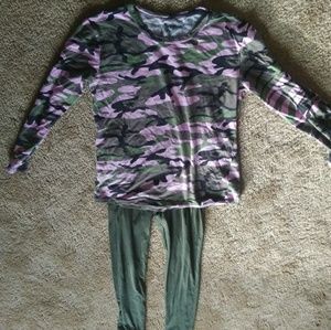 Camo shirt (not Lula roe) + Lula roe leggings set